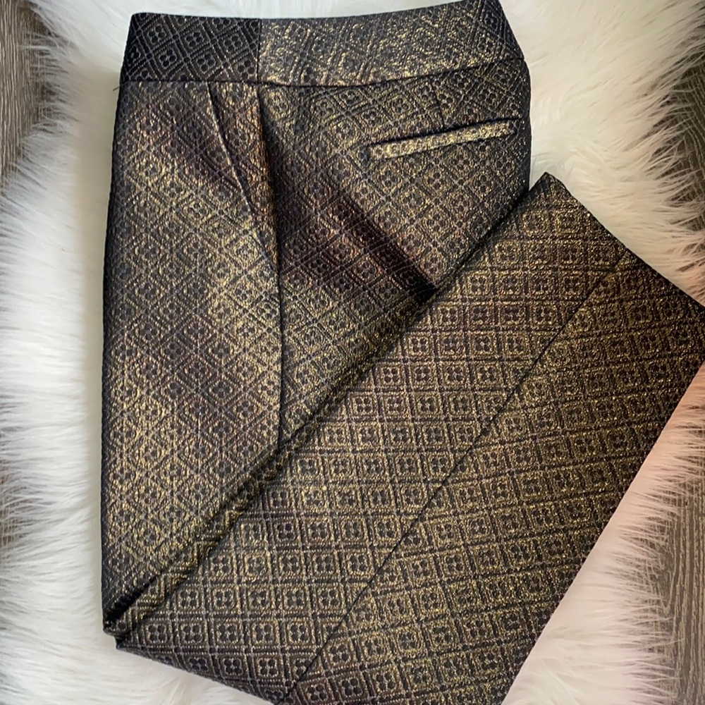 Ann Taylor Loft, 2P Marissa style in gold metallic.